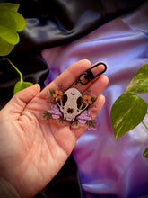 Load image into Gallery viewer, Floral Cat skull Acrylic Charm