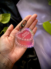 Load image into Gallery viewer, Holo Book Lover Pink Acrylic Charm