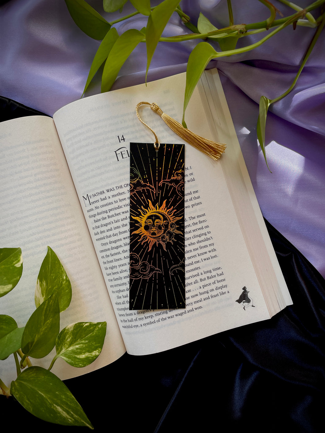 Sun and Moon Foil Bookmark