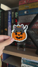 Load and play video in Gallery viewer, Peekaboo Pumpkin Cat Sticker
