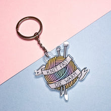 Load image into Gallery viewer, Knit Fast Die Warm Acrylic Keychain
